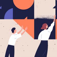 illustration of people putting pieces together