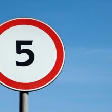 signpost with 5