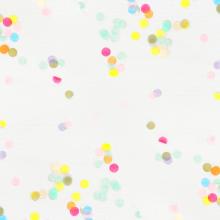 multicolor confetti on white background