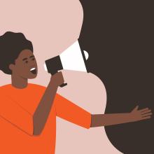 illustration of woman with megaphone