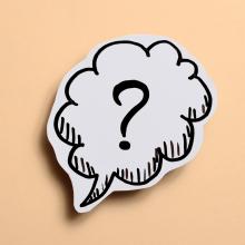 drawing of question mark in speech bubble