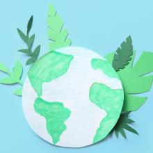 paper illustration of a globe