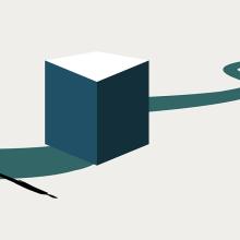 illustration of man on path blocked by large obstacle