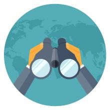 illustration of a person holding binoculars