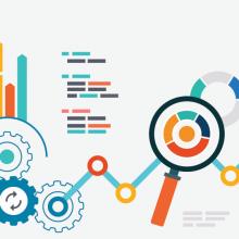 colored charts and graphs on a white background