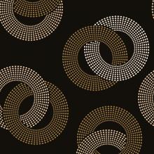 interlocking rings against a black background