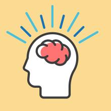 Illustration of a person with a brain