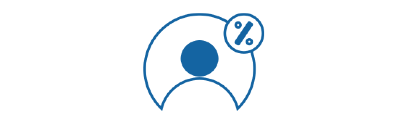 Discount Member Icon with percentage sign